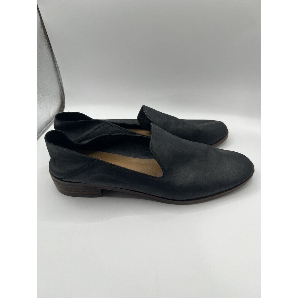 Lucky Brand Womens Cahill Flats Loafers Slip On Black Leather Size 8.5M